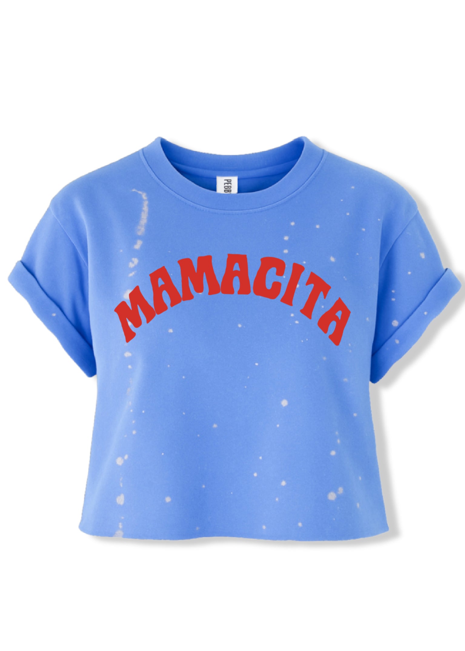 EVIE CROPPED MAMACITA BLEACHED OUT GRAPHIC TEE – Pebby Forevee