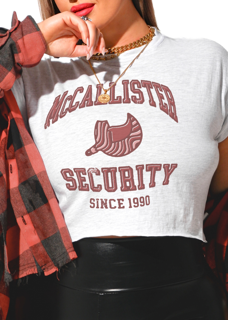 pebby forevee Side Slit Tee CROPPED MCCALLISTER SECURITY GRAPHIC TEE