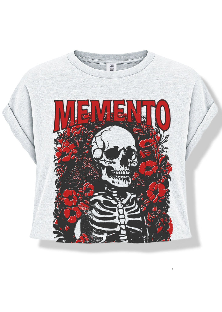 pebby forevee Side Slit Tee CROPPED MEMENTO MORI GRAPHIC TEE
