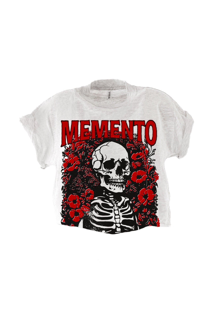 pebby forevee Side Slit Tee CROPPED MEMENTO MORI GRAPHIC TEE