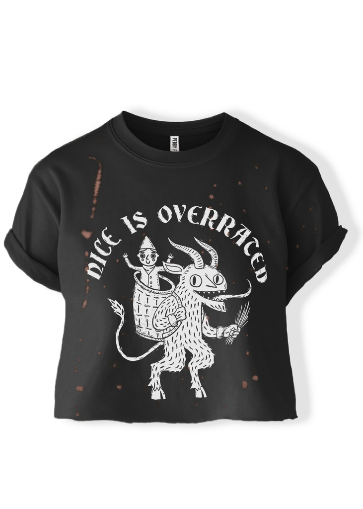 pebby forevee Side Slit Tee CROPPED NICE IS OVERRATED BLEACHED OUT GRAPHIC TEE