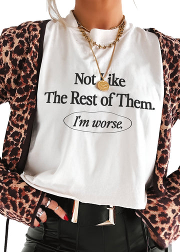 pebby forevee Side Slit Tee CROPPED NOT LIKE THE REST OF THEM BLEACHED OUT GRAPHIC TEE