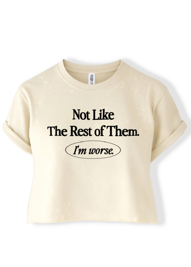 pebby forevee Side Slit Tee CROPPED NOT LIKE THE REST OF THEM BLEACHED OUT GRAPHIC TEE