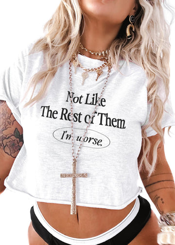 pebby forevee Side Slit Tee CROPPED NOT LIKE THE REST OF THEM GRAPHIC TEE