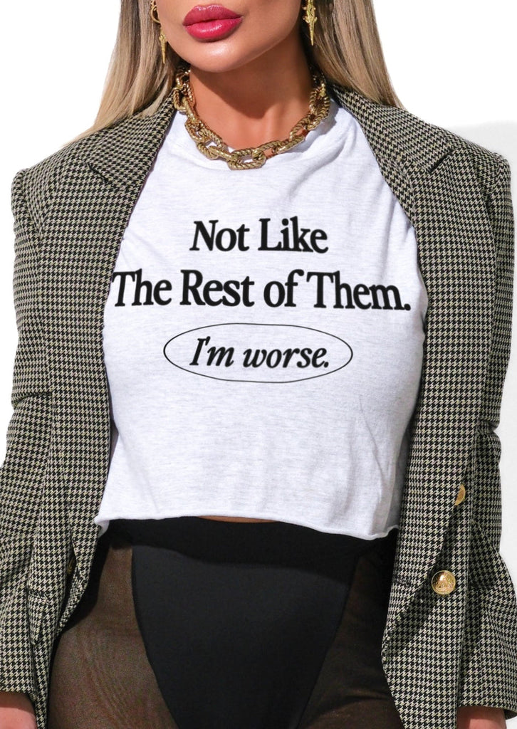 pebby forevee Side Slit Tee CROPPED NOT LIKE THE REST OF THEM GRAPHIC TEE