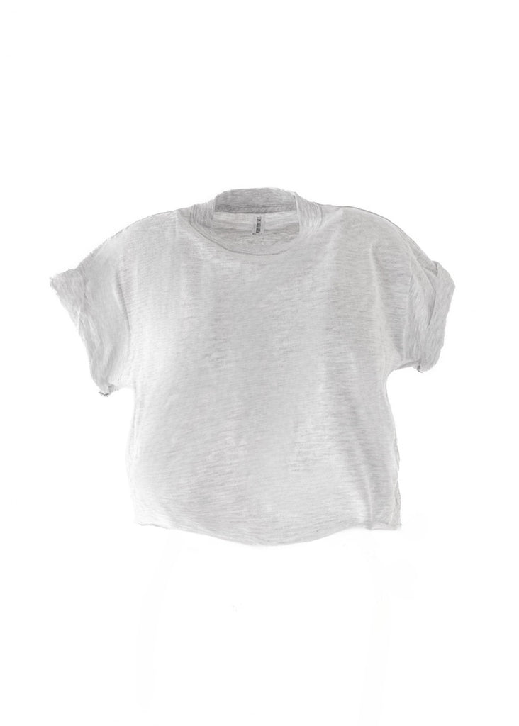 pebby forevee Side Slit Tee CROPPED PEBBY BASICS ASH GRAY TEE