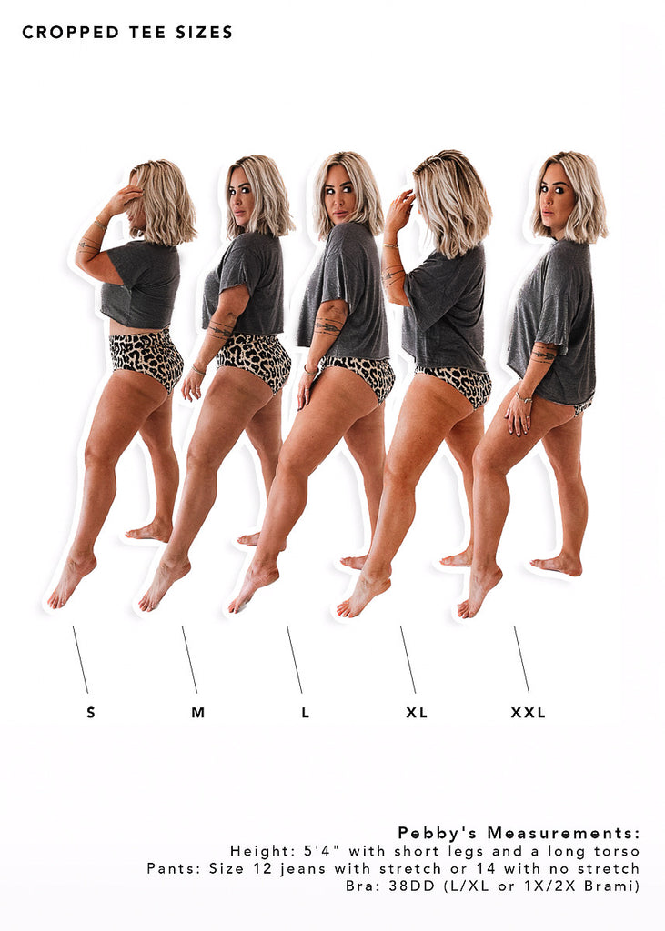 pebby forevee Side Slit Tee CROPPED PEBBY BASICS BLEACHED OUT STONE TEE