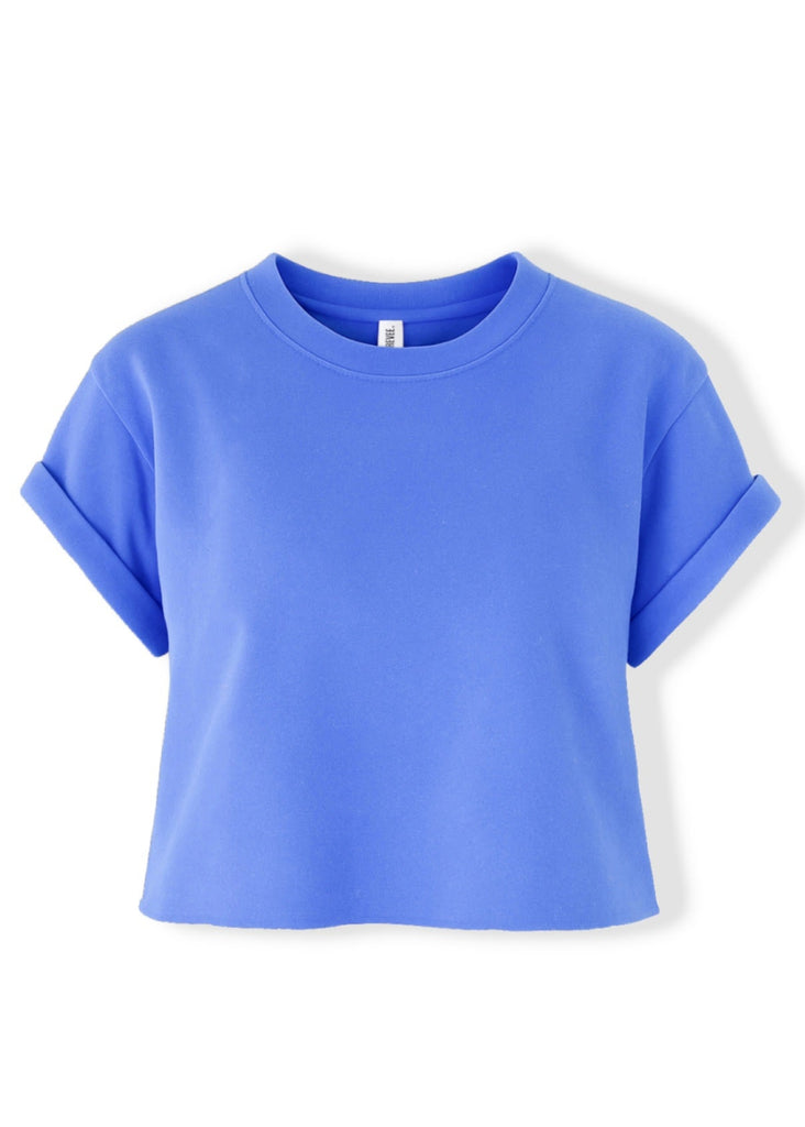 pebby forevee Side Slit Tee CROPPED PEBBY BASICS COBALT TEE