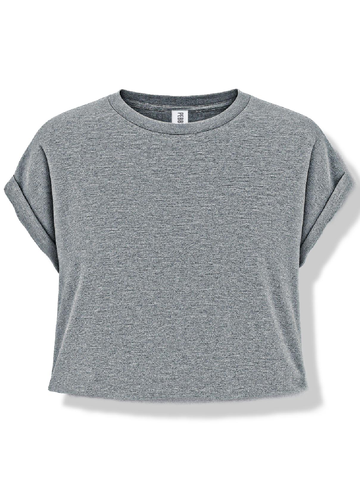 FINAL SALE: CROPPED PEBBY BASICS HEATHER GRAY TEE – Pebby Forevee