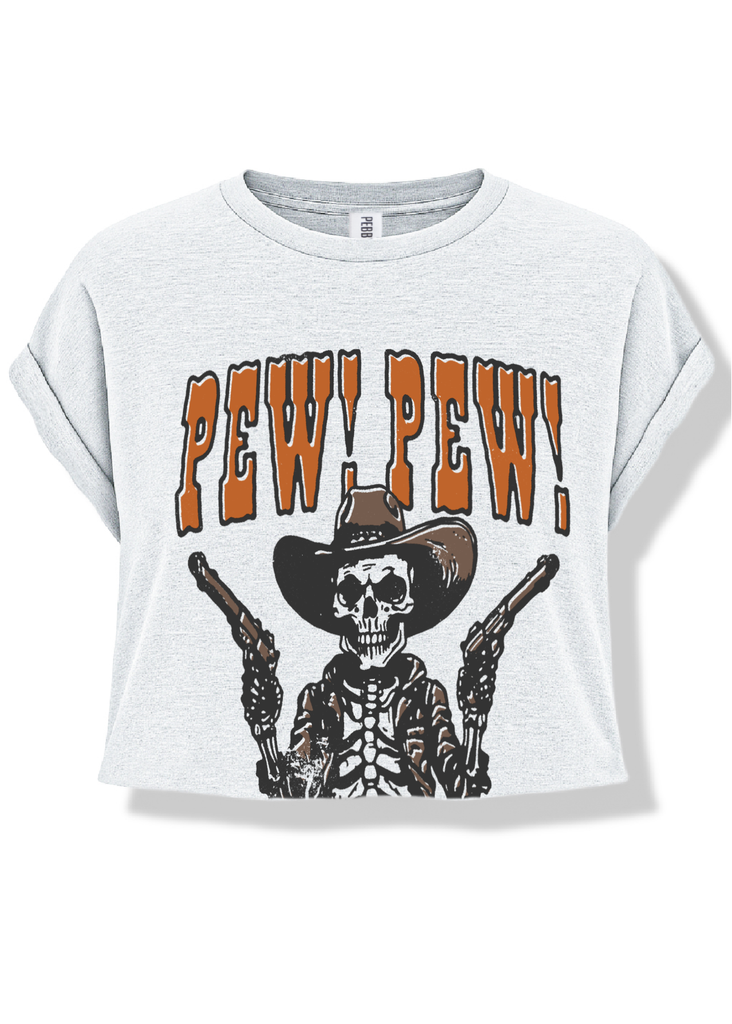 pebby forevee Side Slit Tee CROPPED PEW PEW NOT IN THE MOOD GRAPHIC TEE