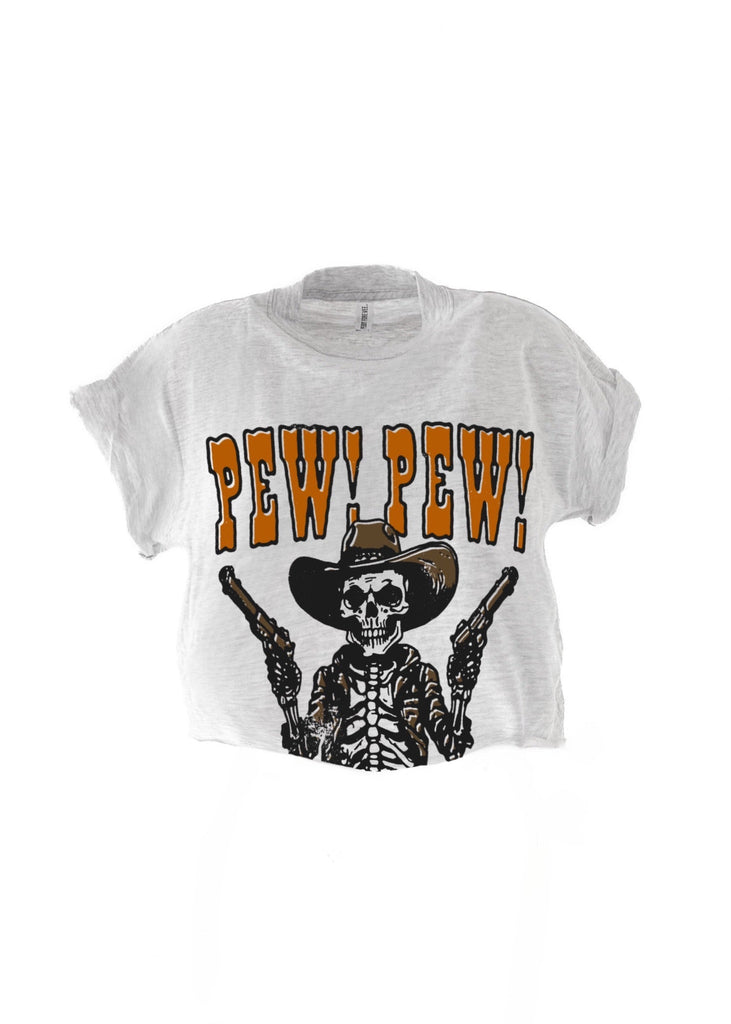 pebby forevee Side Slit Tee CROPPED PEW PEW NOT IN THE MOOD GRAPHIC TEE