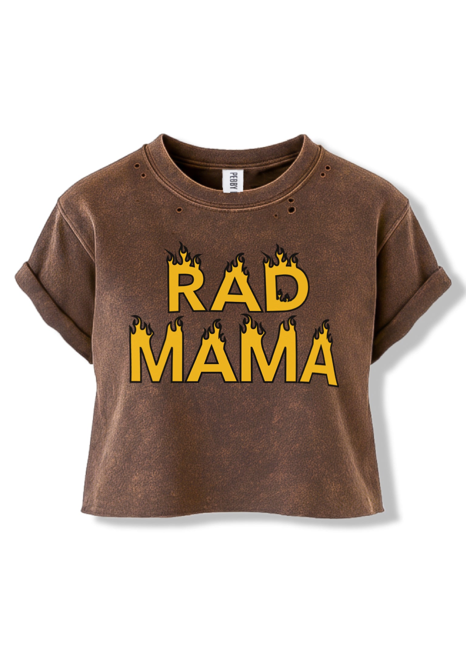 CROPPED RAD MAMA DESTRUCTED GRAPHIC TEE – Pebby Forevee