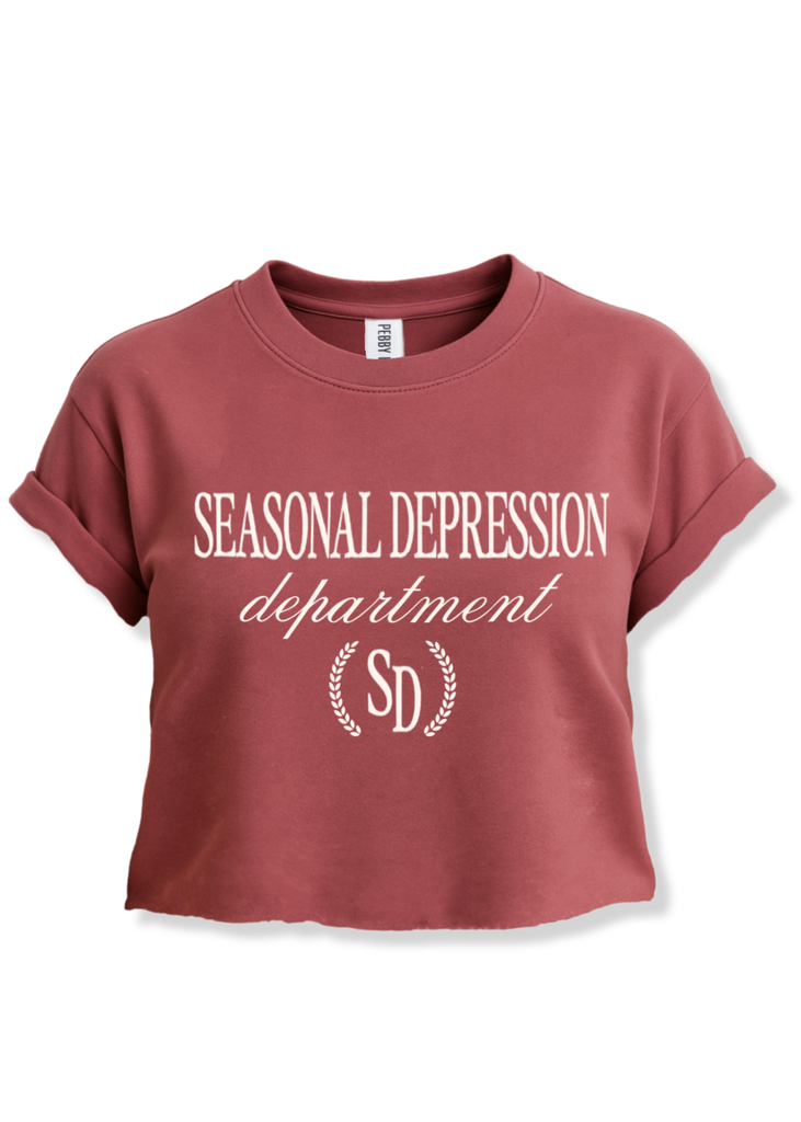 pebby forevee Side Slit Tee CROPPED SEASONAL DEPRESSION DEPARTMENT GRAPHIC TEE