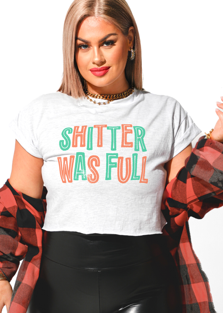 pebby forevee Side Slit Tee CROPPED SHITTER WAS FULL GRAPHIC TEE