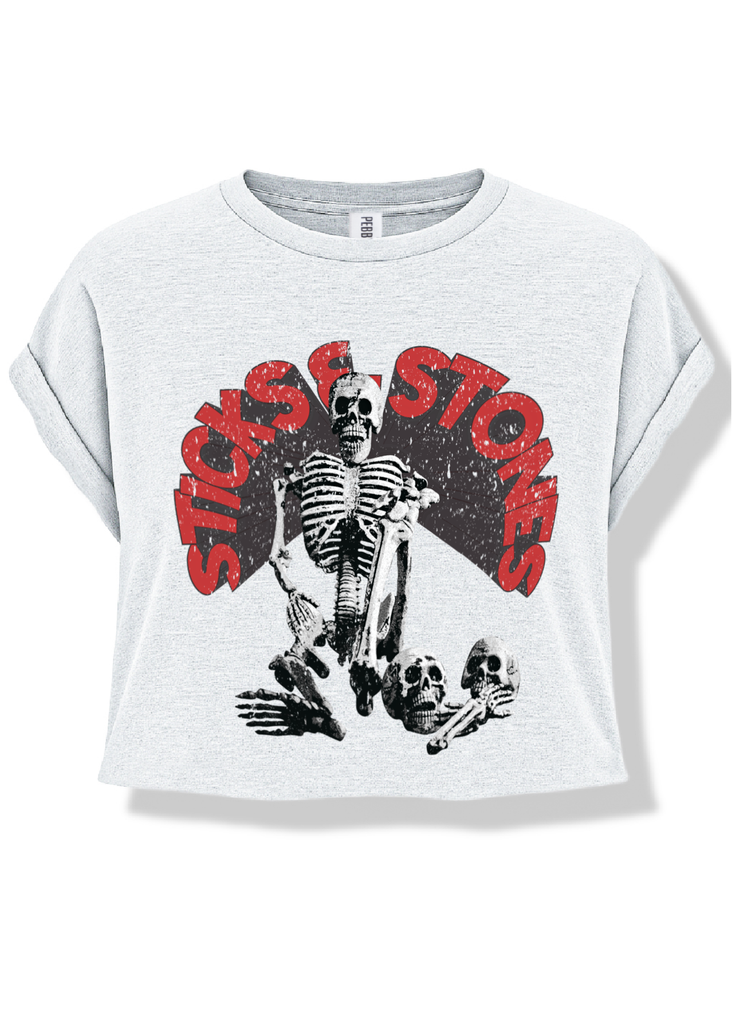 pebby forevee Side Slit Tee CROPPED STICKS & STONES GRAPHIC TEE