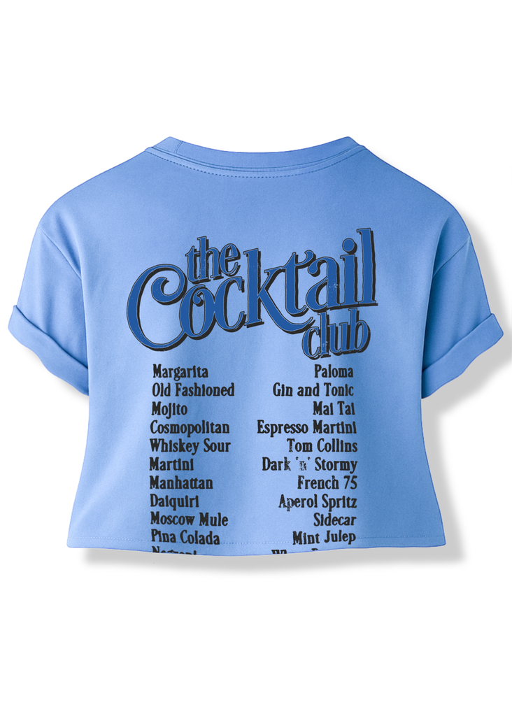 pebby forevee Side Slit Tee CROPPED THE COCKTAIL CLUB BLEACHED OUT GRAPHIC TEE