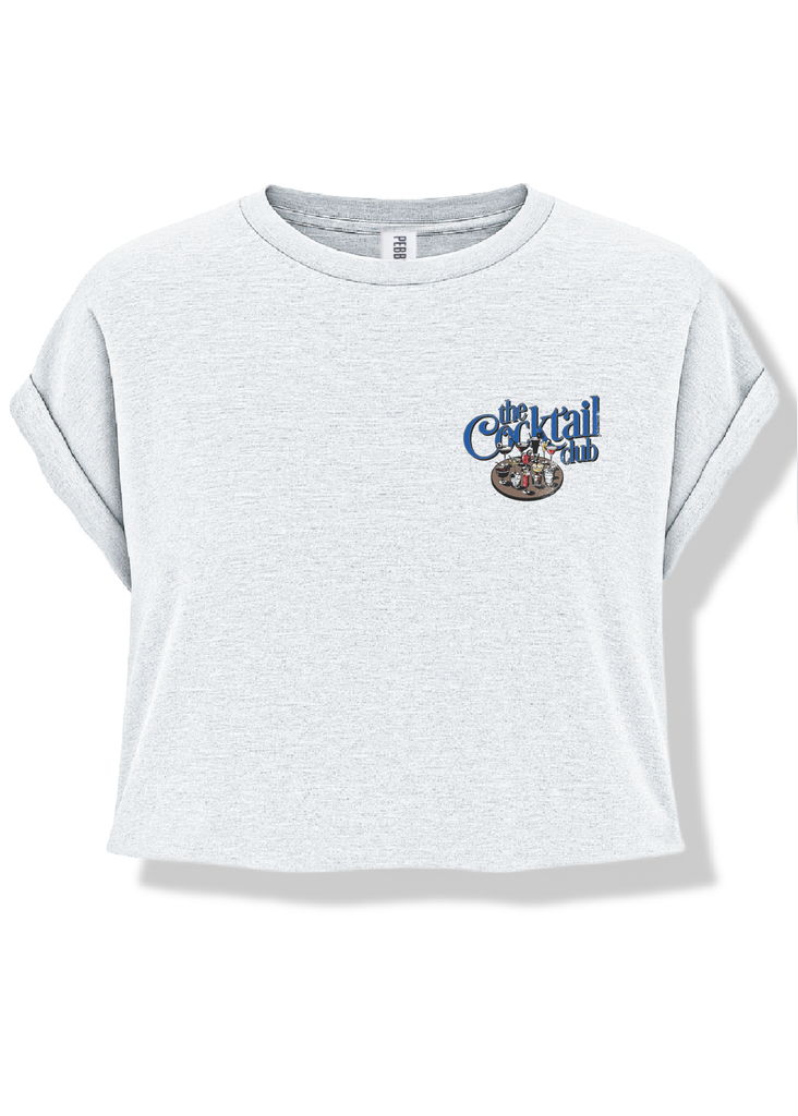 pebby forevee Side Slit Tee CROPPED THE COCKTAIL CLUB GRAPHIC TEE
