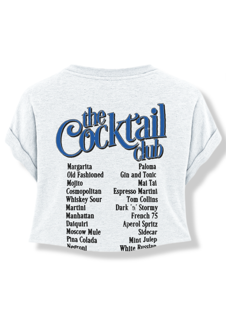 pebby forevee Side Slit Tee CROPPED THE COCKTAIL CLUB GRAPHIC TEE