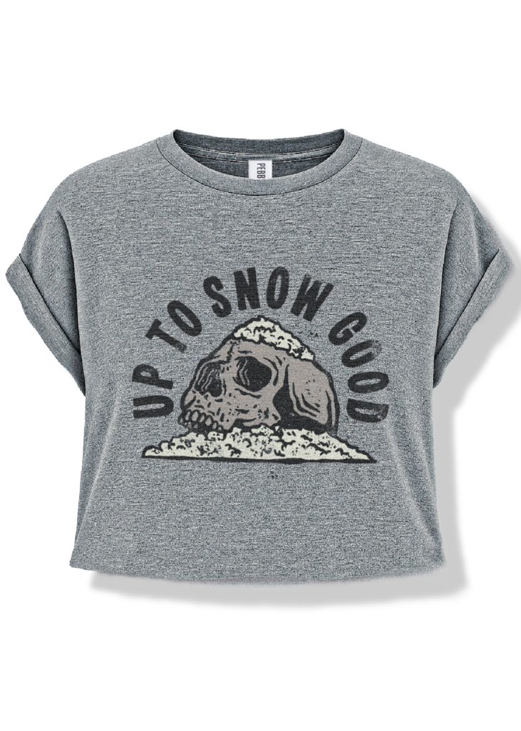 pebby forevee Side Slit Tee CROPPED UP TO SNOW GOOD GRAPHIC TEE