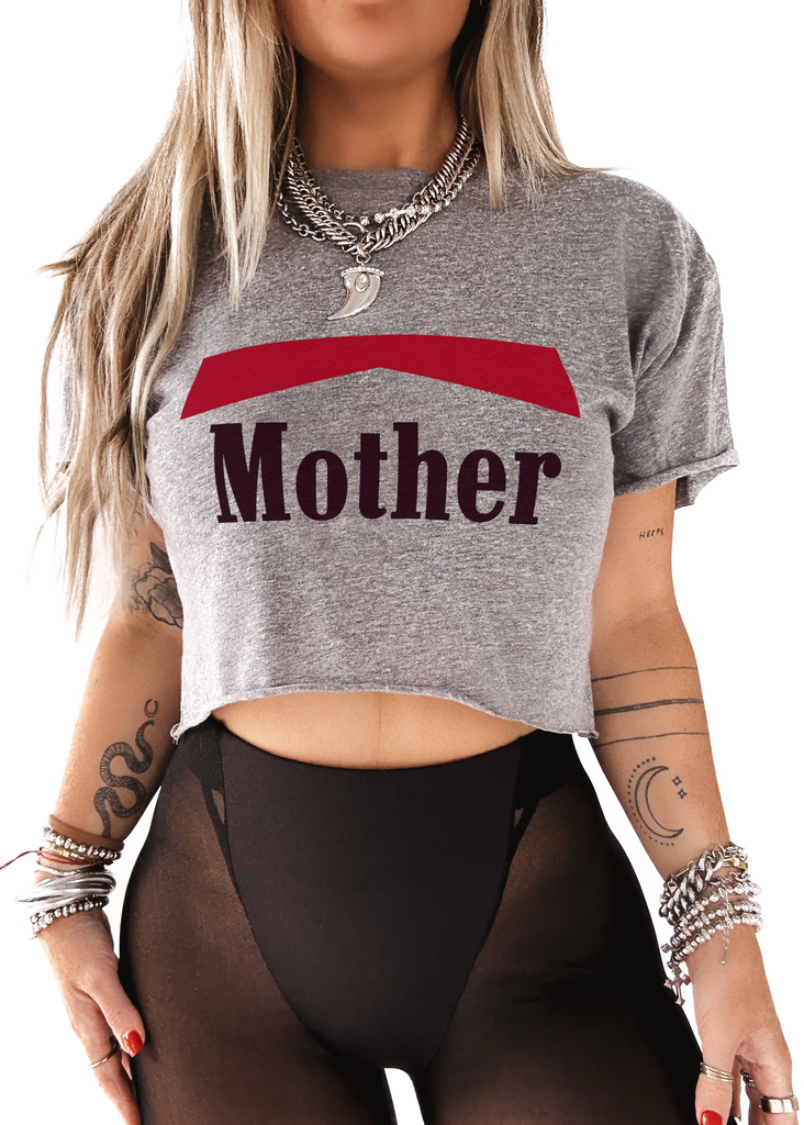pebby forevee Side Slit Tee CROPPED VINTAGE MOTHER GRAPHIC TEE