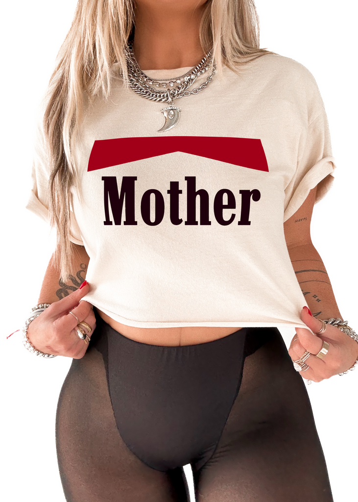 pebby forevee Side Slit Tee CROPPED VINTAGE MOTHER GRAPHIC TEE