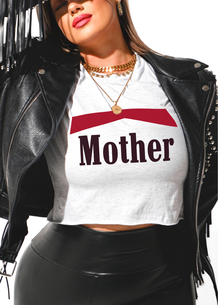 pebby forevee Side Slit Tee CROPPED VINTAGE MOTHER GRAPHIC TEE