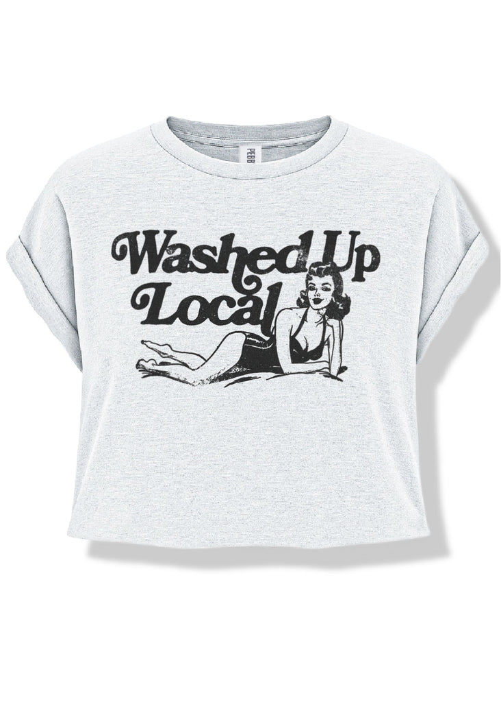 pebby forevee Side Slit Tee CROPPED WASHED UP LOCAL GRAPHIC TEE