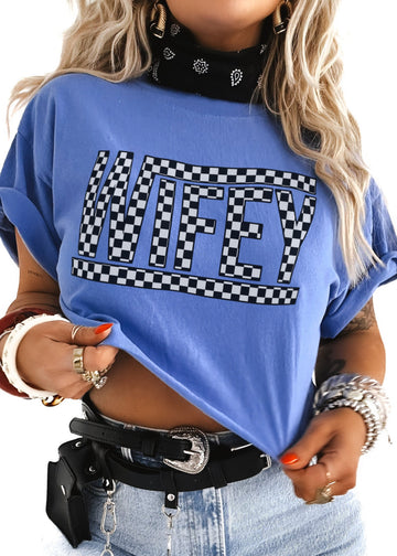 pebby forevee Side Slit Tee CROPPED WIFEY GRAPHIC TEE