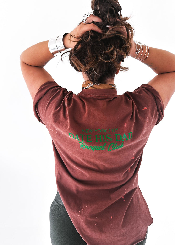 pebby forevee Side Slit Tee DATE HIS DAD BLEACHED OUT SIDE SLIT TEE