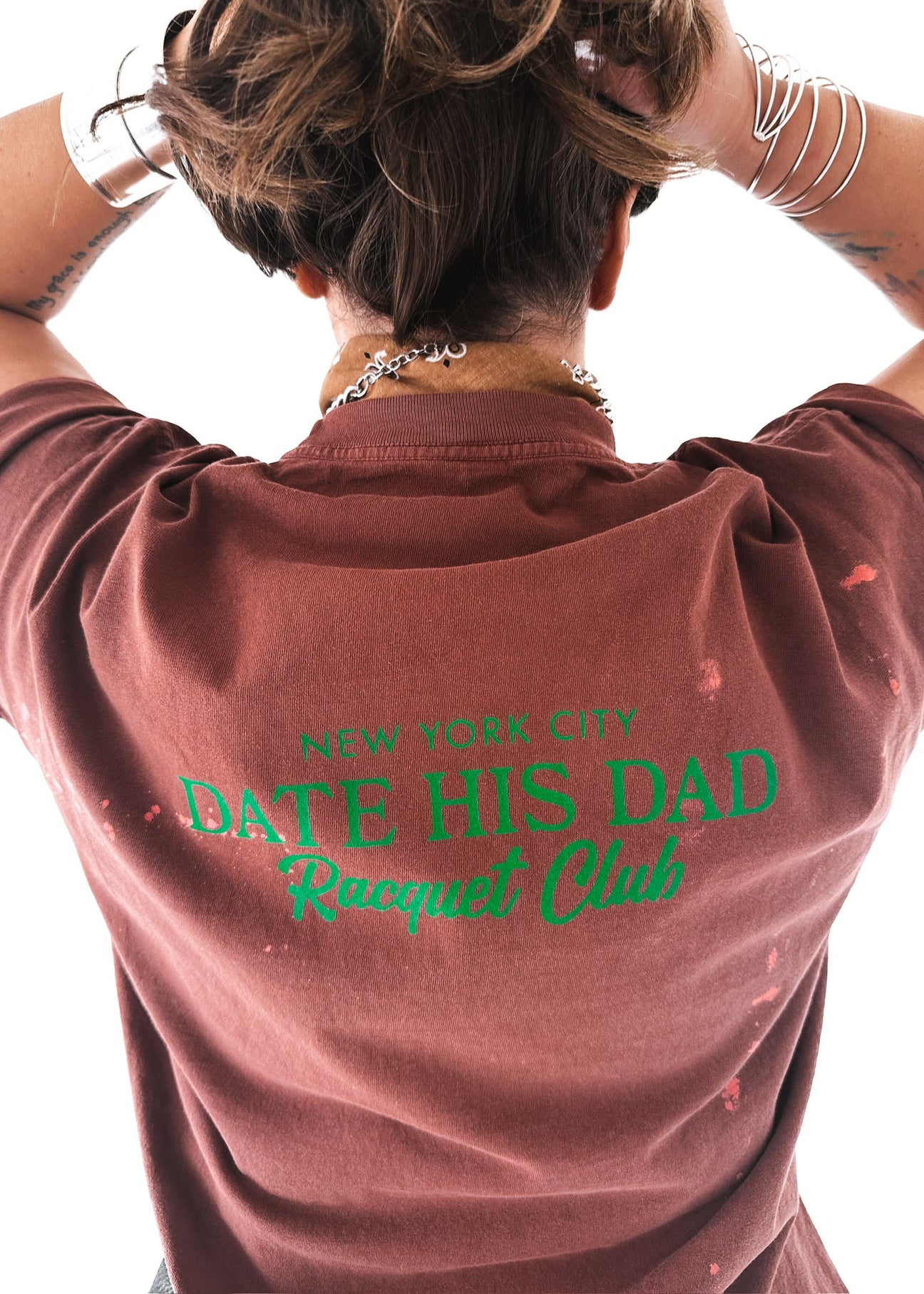 pebby forevee Side Slit Tee DATE HIS DAD BLEACHED OUT SIDE SLIT TEE