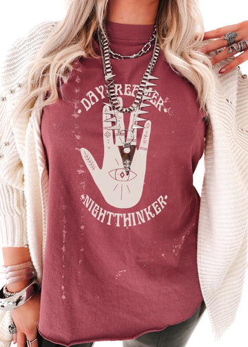 pebby forevee Side Slit Tee DAYDREAMER BLEACHED OUT SIDE SLIT TEE