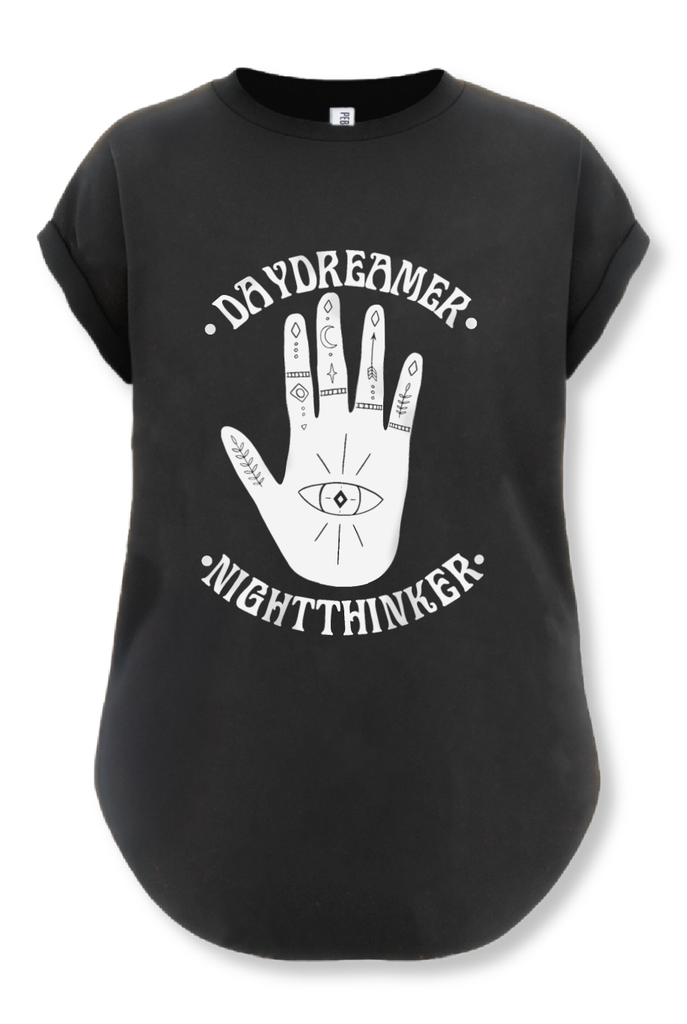 pebby forevee Side Slit Tee DAYDREAMER NIGHT THINKER SIDE SLIT TEE