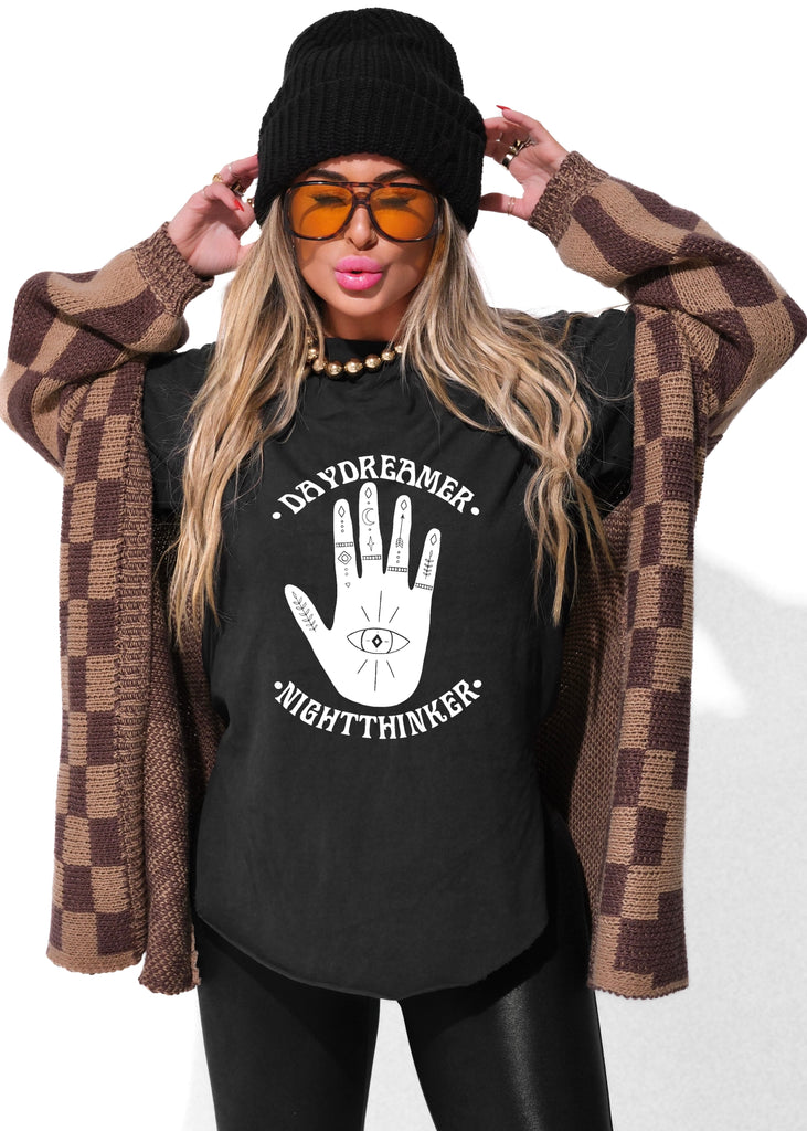 pebby forevee Side Slit Tee DAYDREAMER NIGHT THINKER SIDE SLIT TEE