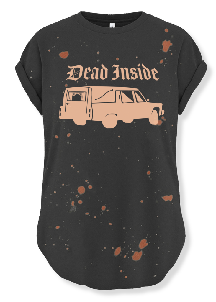 pebby forevee Side Slit Tee DEAD INSIDE BLEACHED OUT SIDE SLIT TEE