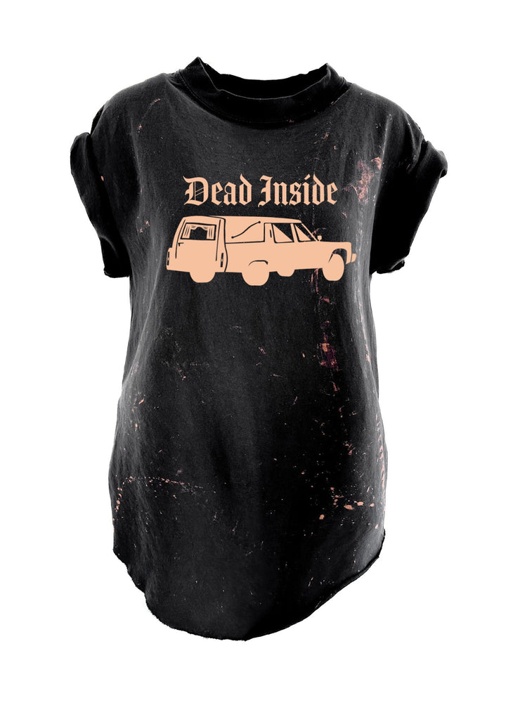 pebby forevee Side Slit Tee DEAD INSIDE BLEACHED OUT SIDE SLIT TEE