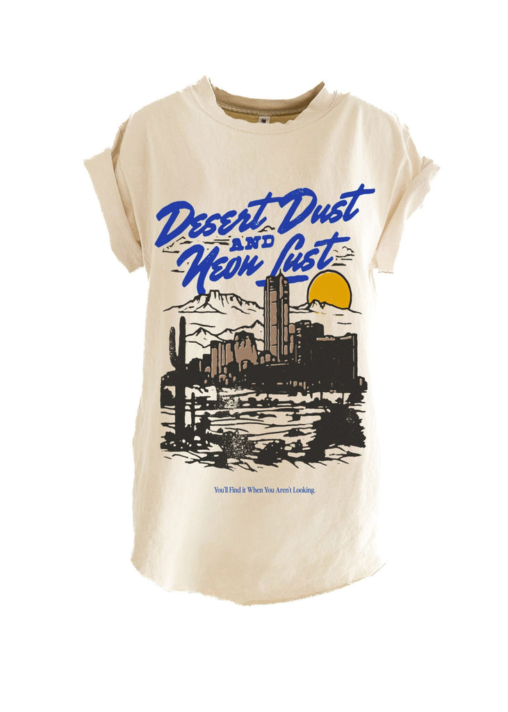 pebby forevee Side Slit Tee DESERT DUST & NEON LUST SIDE SLIT TEE