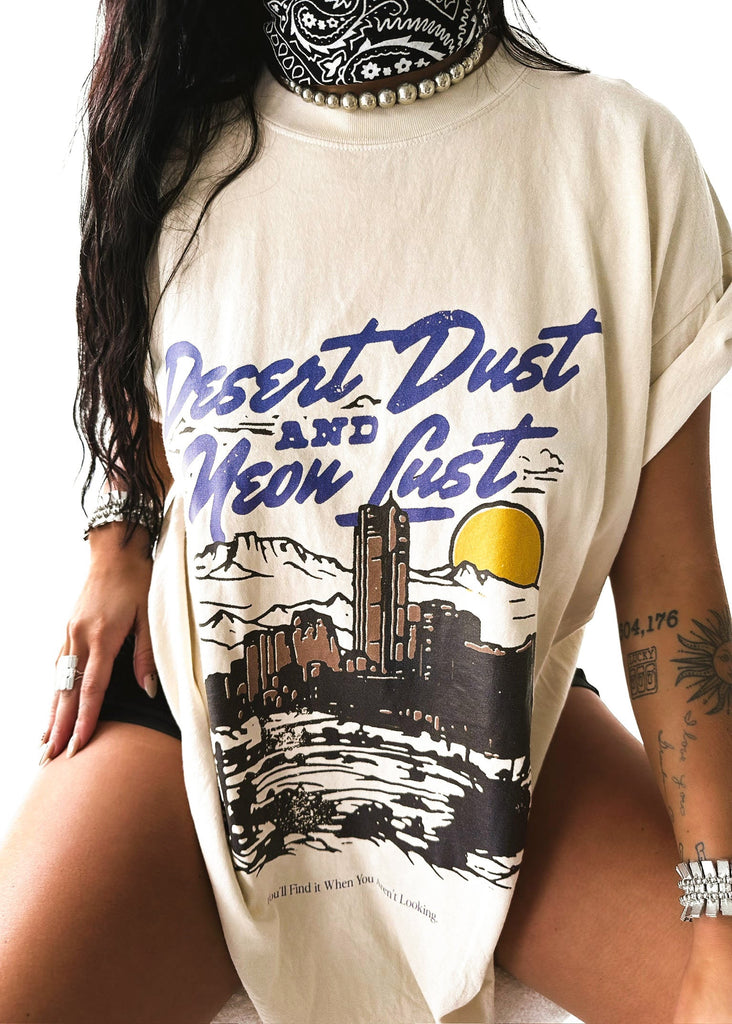 pebby forevee Side Slit Tee DESERT DUST & NEON LUST SIDE SLIT TEE