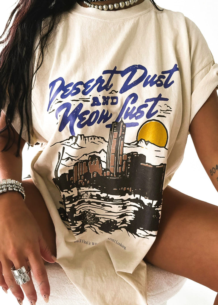 pebby forevee Side Slit Tee DESERT DUST & NEON LUST SIDE SLIT TEE