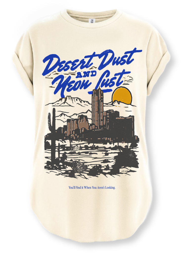 pebby forevee Side Slit Tee DESERT DUST & NEON LUST SIDE SLIT TEE