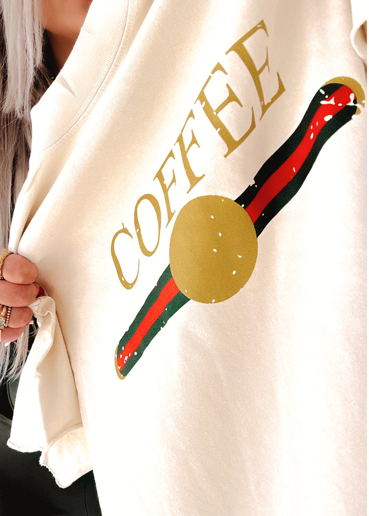 pebby forevee Side Slit Tee DESIGNER COFFEE SIDE SLIT TEE