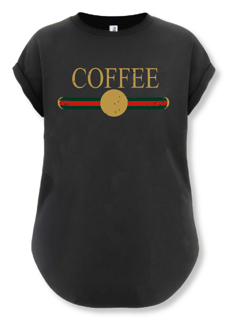 pebby forevee Side Slit Tee DESIGNER COFFEE SIDE SLIT TEE