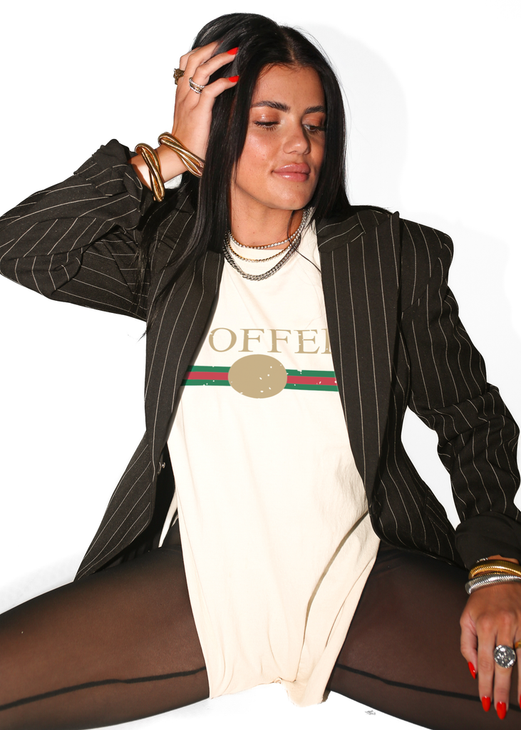 pebby forevee Side Slit Tee DESIGNER COFFEE SIDE SLIT TEE