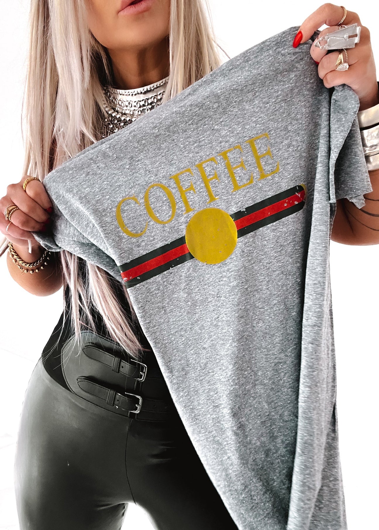 pebby forevee Side Slit Tee DESIGNER COFFEE SIDE SLIT TEE