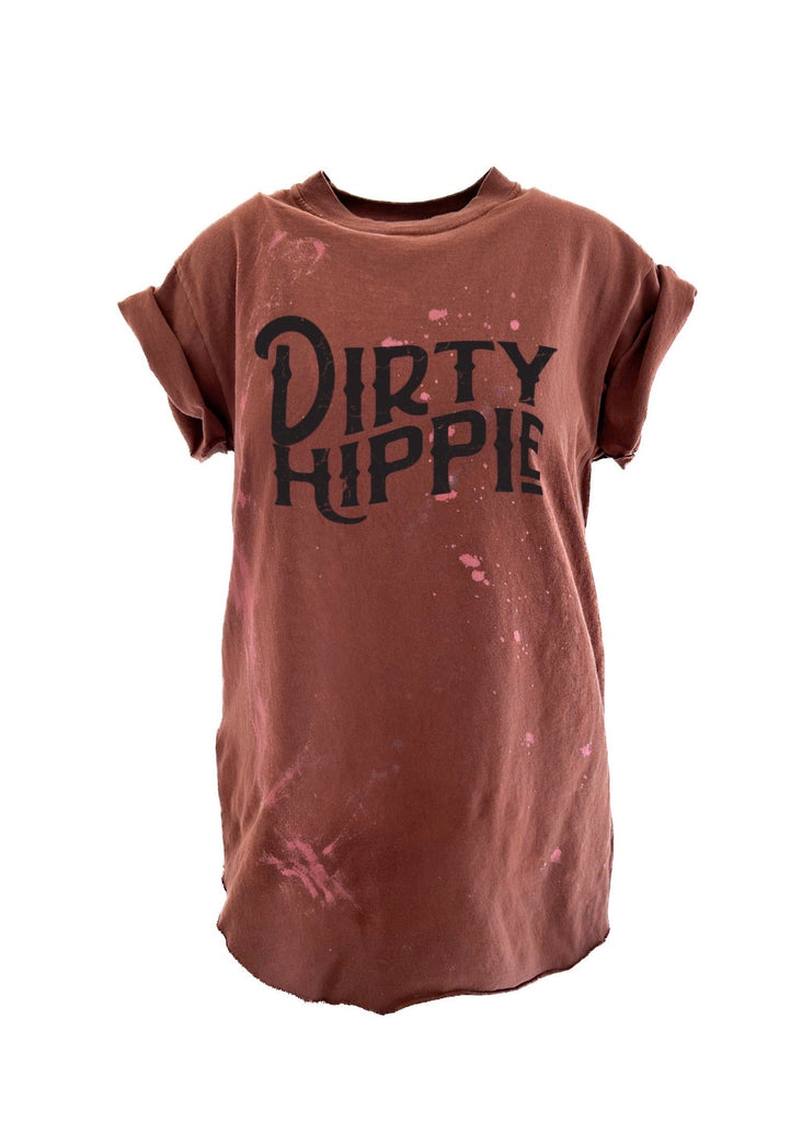 pebby forevee Side Slit Tee DIRTY HIPPIE BLEACHED OUT SIDE SLIT TEE