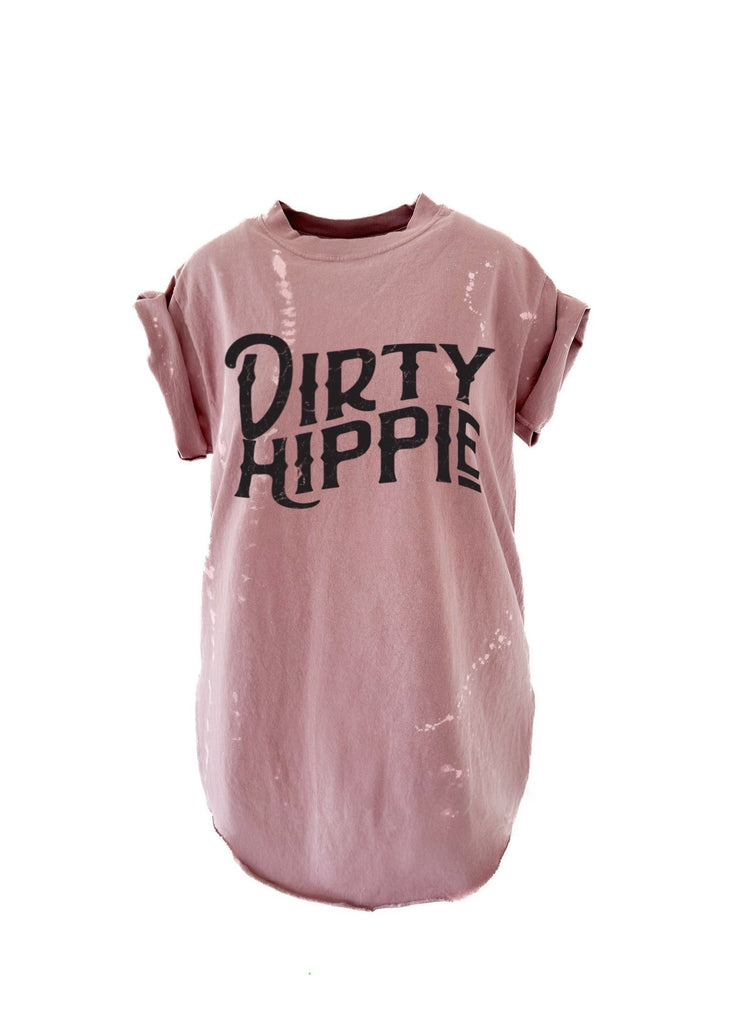 Pebby Forevee Side Slit Tee DIRTY HIPPIE BLEACHED OUT SIDE SLIT TEE
