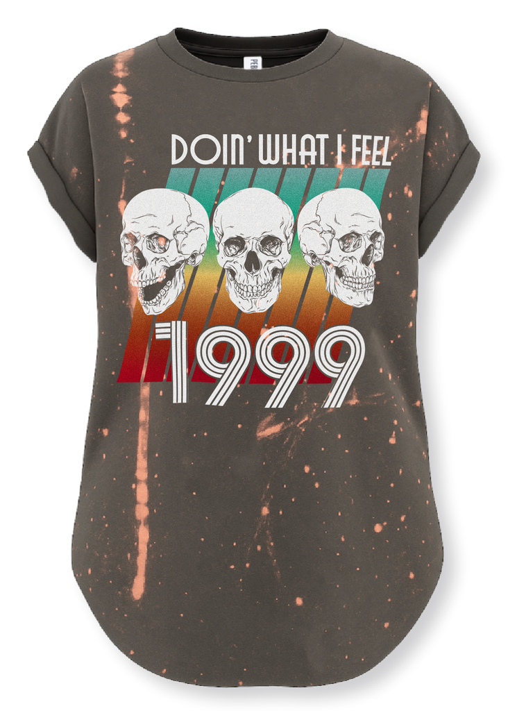 pebby forevee Side Slit Tee DOIN' WHAT I FEEL 1999 BLEACHED OUT SIDE SLIT TEE