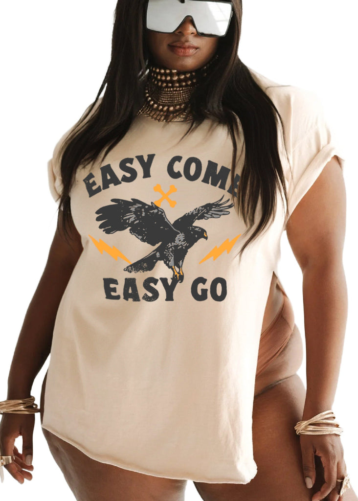 pebby forevee Side Slit Tee EASY COME EASY GO SIDE SLIT TEE