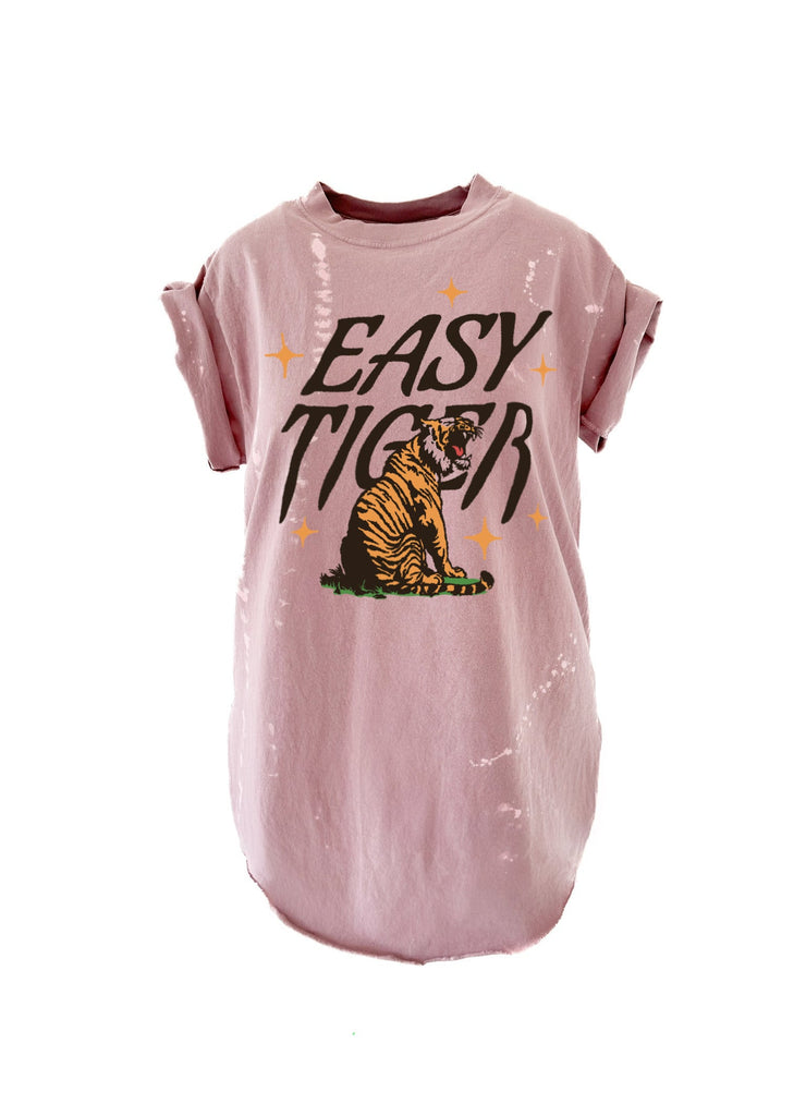 pebby forevee Side Slit Tee EASY TIGER BLEACHED OUT SIDE SLIT TEE