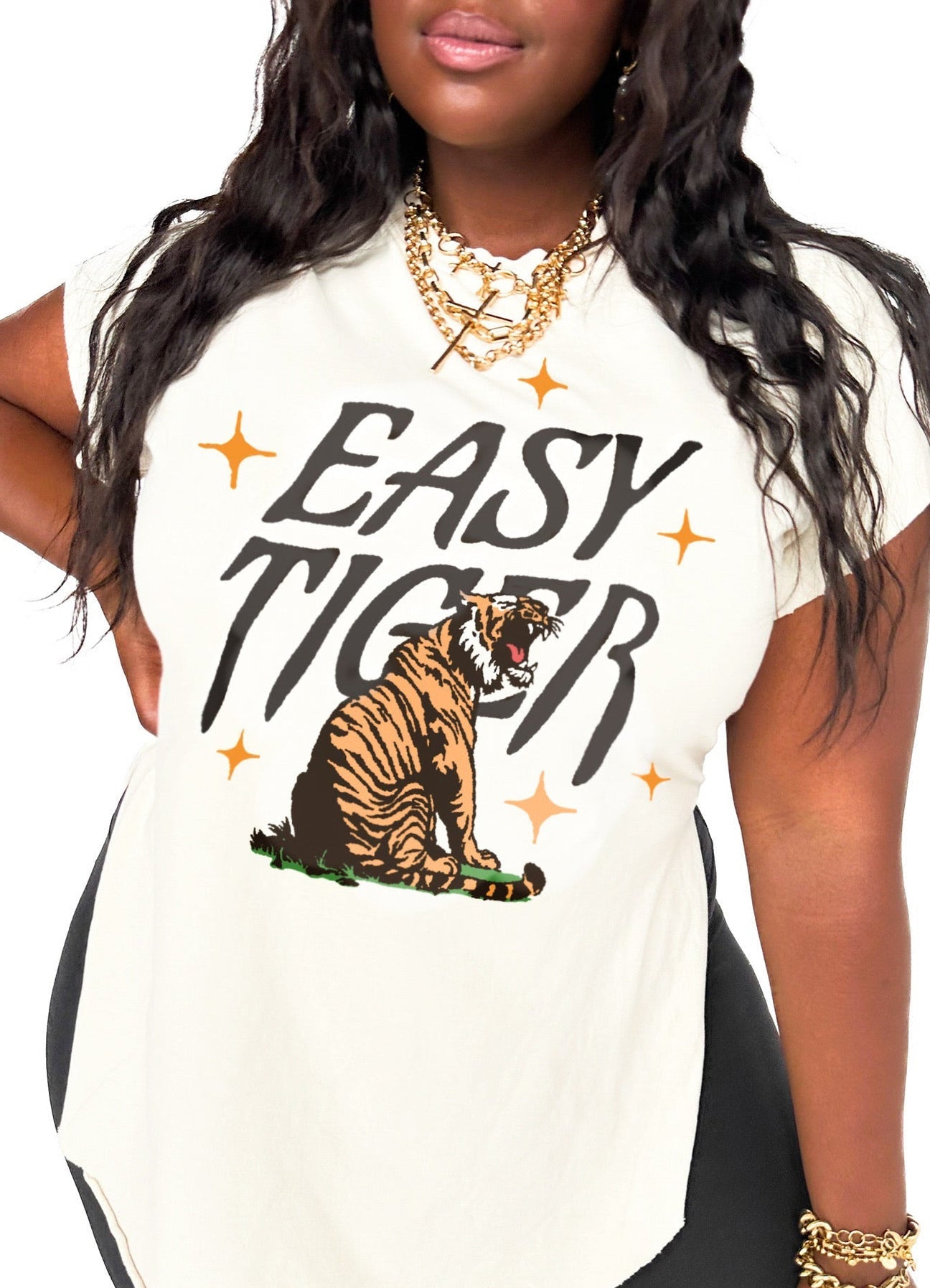 pebby forevee Side Slit Tee EASY TIGER SIDE SLIT TEE