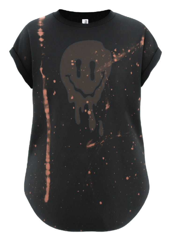 pebby forevee Side Slit Tee EVERYTHING'S FINE BLEACHED OUT SIDE SLIT TEE